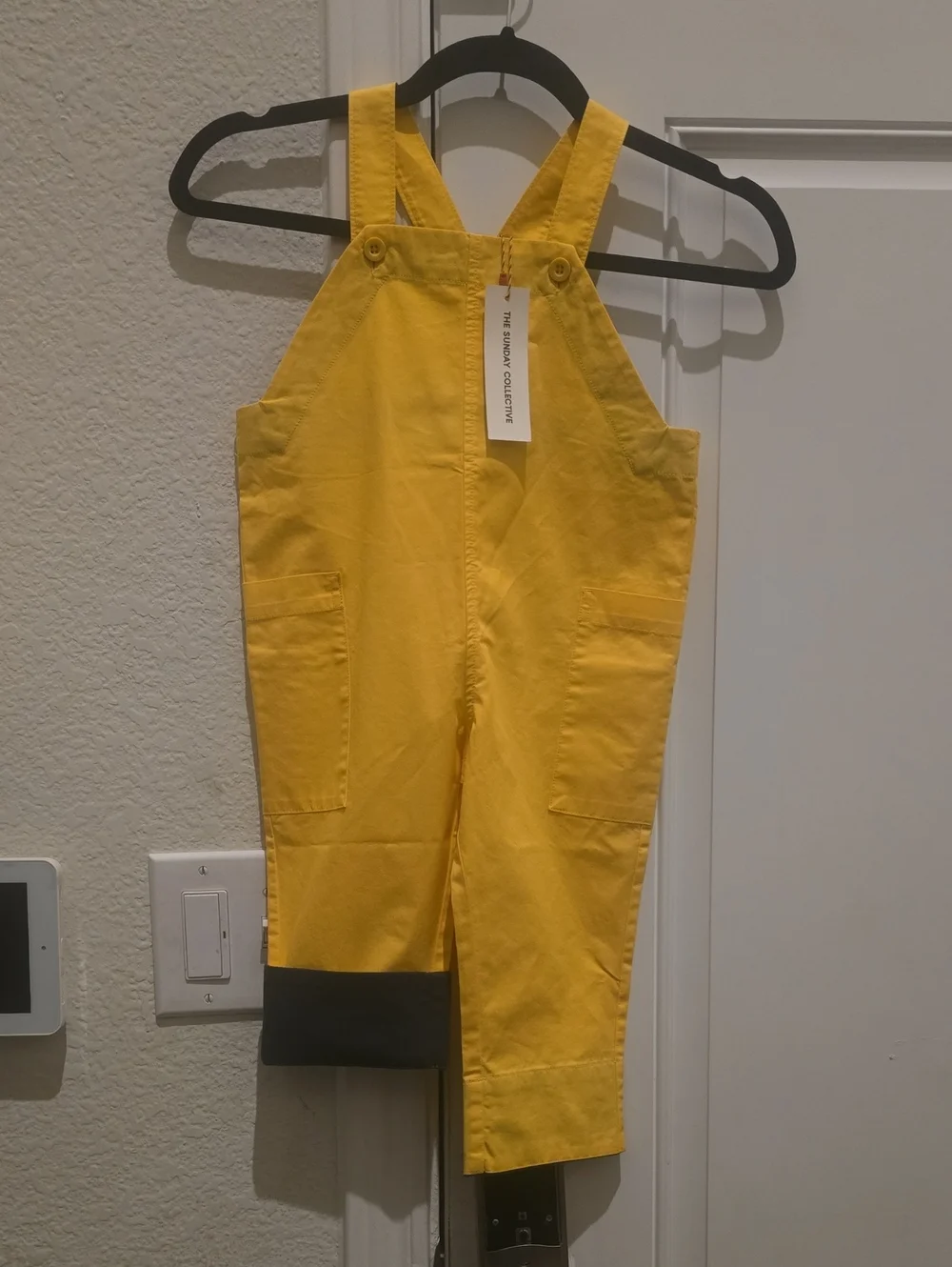 The Sunday collective Fisherman Overralls Samoan Sun Yellow Cropped New Roll Cuf
